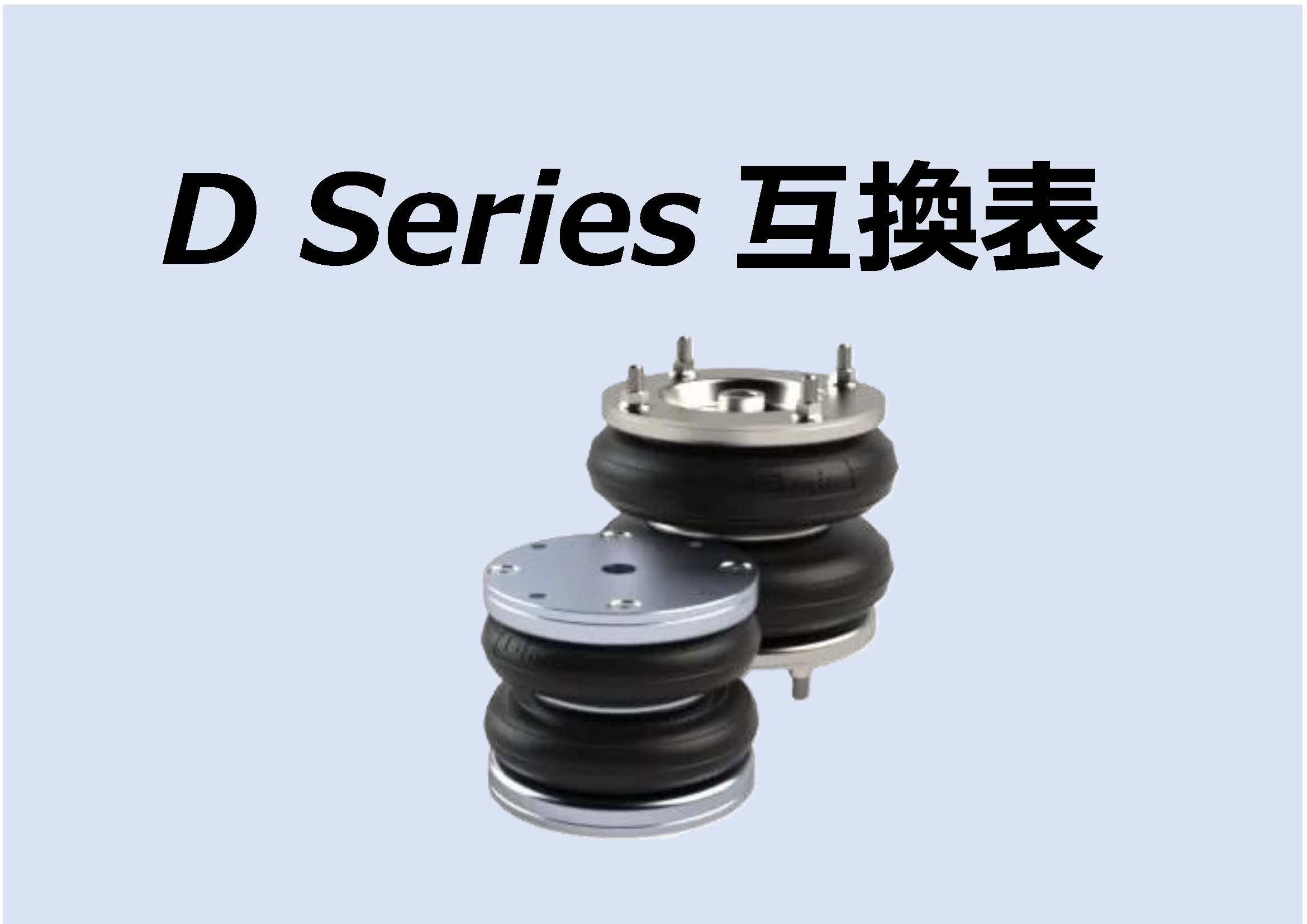 互換表　Dシリーズ（FIRESTONE,DUNLOP PNEURIDE, DUNLOP SPRINGRIDE,   CONTITEC,NORGREN,PARKER）